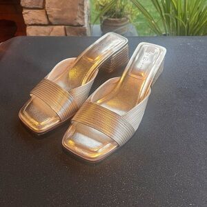 Chinese Laundry Shimmering Gold Heels Size 8